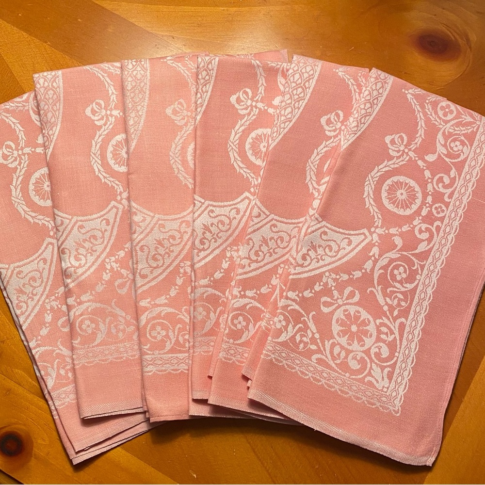 Vintage Dinner Napkins - Set of 6 Pink